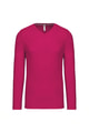 Heren T-shirt lange mouw V Hals Kariban K358 FUCHSIA